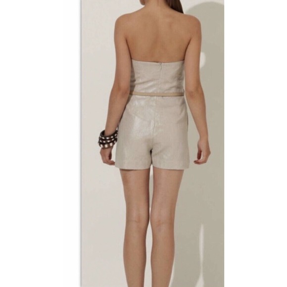 Tart Collections | Linen Jumper Womens Size M Beige Strapless Romper - Picture 3 of 10